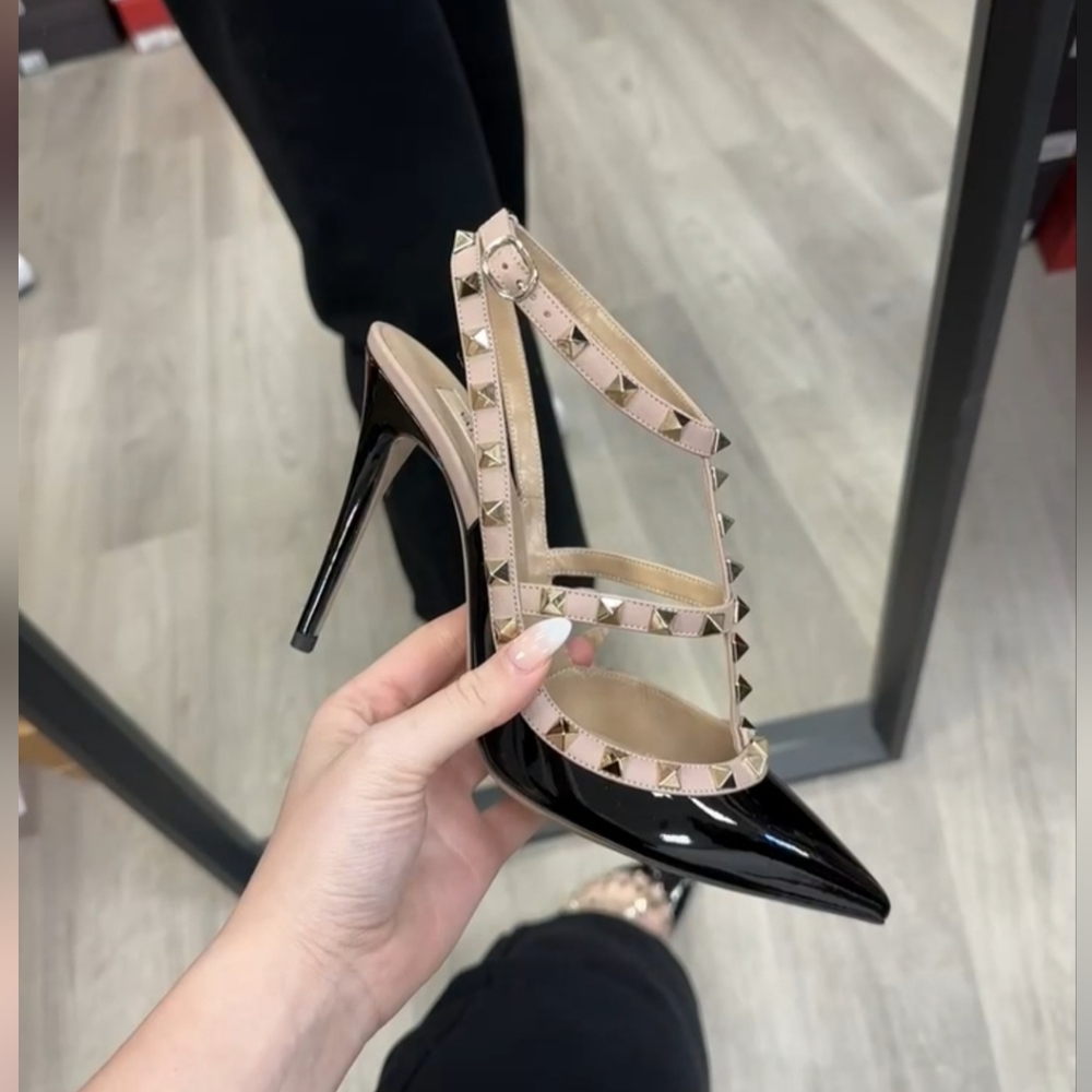 VALENTINO ROCKSTUD 100MM NERO POUDRE